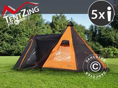 Tentzing camping Teepee, 5 persons, Orange/Dark Grey